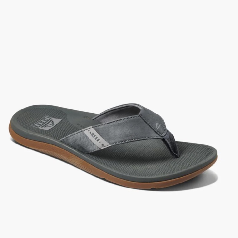 Reef Men's Charcoal and Brown Flip Flops
